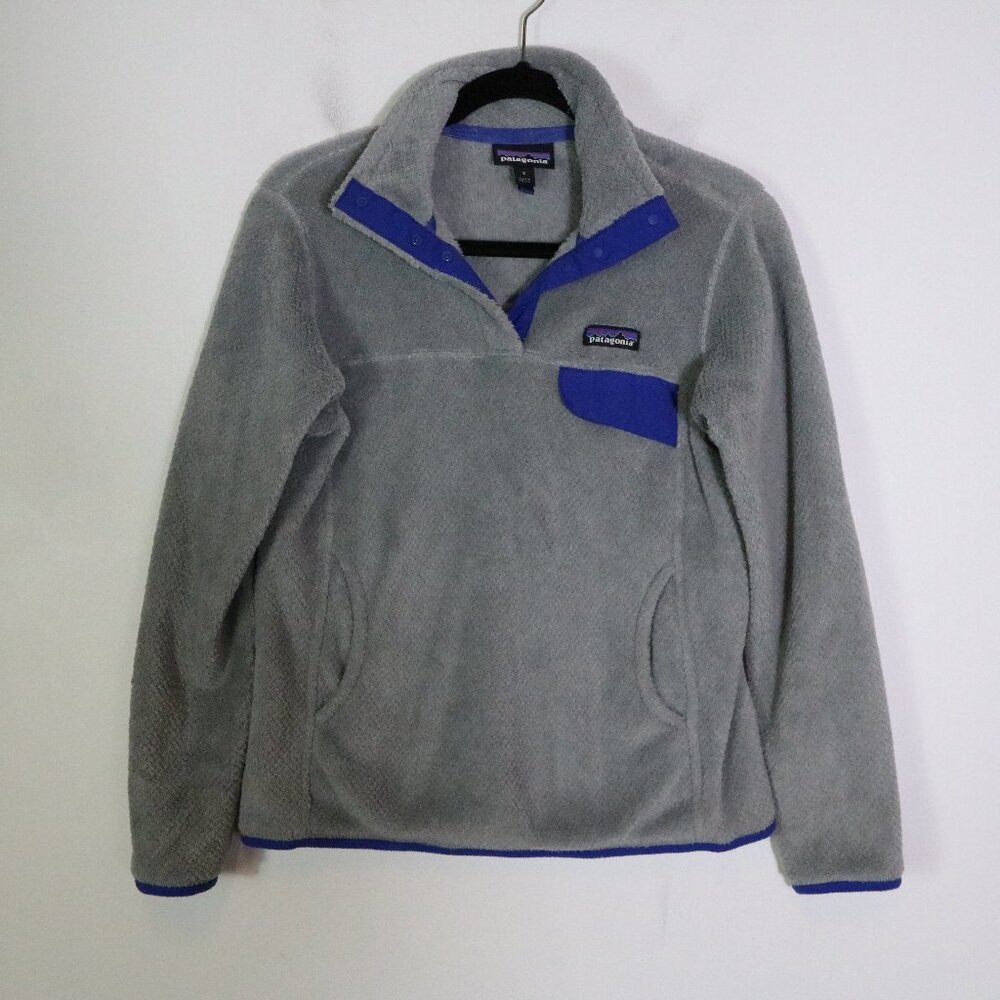 Patagonia Synchilla Quarter Snap Pullover Womens Small Gray‎ Purple Fleece